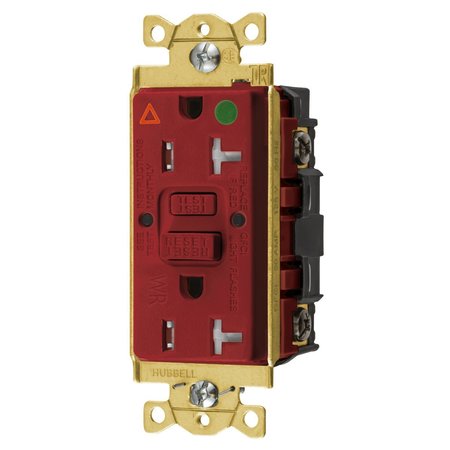 BRYANT GFCI Receptacle, Self Test, Tamper and Weather Resistant, 20A 125V, 2-Pole 3-Wire Grounding, 5-20R GFST83RIG